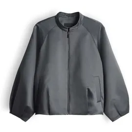 Someday Damen Jacke | NORIELLA Boxy Blousonjacke aus Satin Silver Moon, 40 - 40