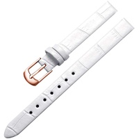 Uhren Zubehör Frauen-Weinlese Uhrenarmbänder echtes Leder-Bügel-Uhrenarmband 8mm 10mm Dornschliesse Rose Weiß,8mm