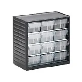 TRESTON Kleinteilemagazin Kunststoff 31 x 29 x 18 cm Lichtgrau 12 Schubladen