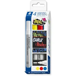 STAEDTLER Lumocolor, Blau, Rot, Weiß, Gelb, Geschoss, Geruchlos, 4 Stück(e)