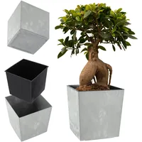 Kadax Blumentopf aus Kunststoff, 25 cm, Grau