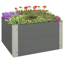 Outsunny Hochbeet Holz-Kunststoff-Verbundplatte, Aluminium