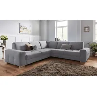 sit&more Ecksofa »Santorini L-Form«, mit Federkern und Sitztiefenverstellung, wahlweise mit Bettfunktion grau