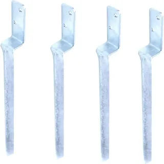 Aqbau® 4x Bodenanker für Schaukel I Erdanker für Spielhäusern I Einschlaghülse - Silber