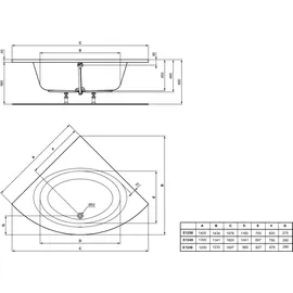 Ideal Standard Connect Air Eckbadewanne 130 x 130 cm (E124901)