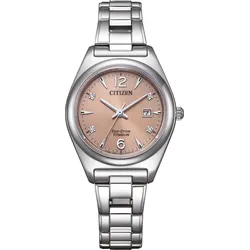 Citizen Super Titanium Quartz Eco-Drive Technologie" EW2601-81Z" - braun,titanweiß - 37mm