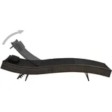 vidaXL Sonnenliege 213 x 70 x 91,5 cm braun/schwarz