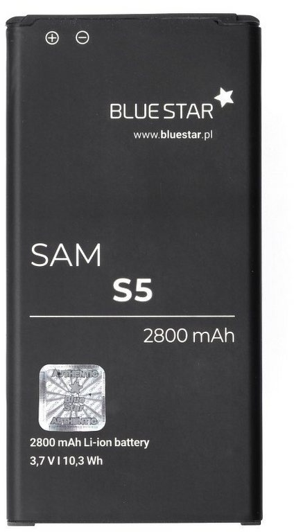 BlueStar Bluestar Akku Ersatz kompatibel mit Samsung Galaxy S5 2800 mAh SM-G900 Austausch Batterie Accu EB-BG900BBC Smartphone-Akku