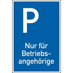 Schild I Parkplatzschild Nur für Betriebsangehörige, spitze Ecken, Aluminium, 400x600mm
