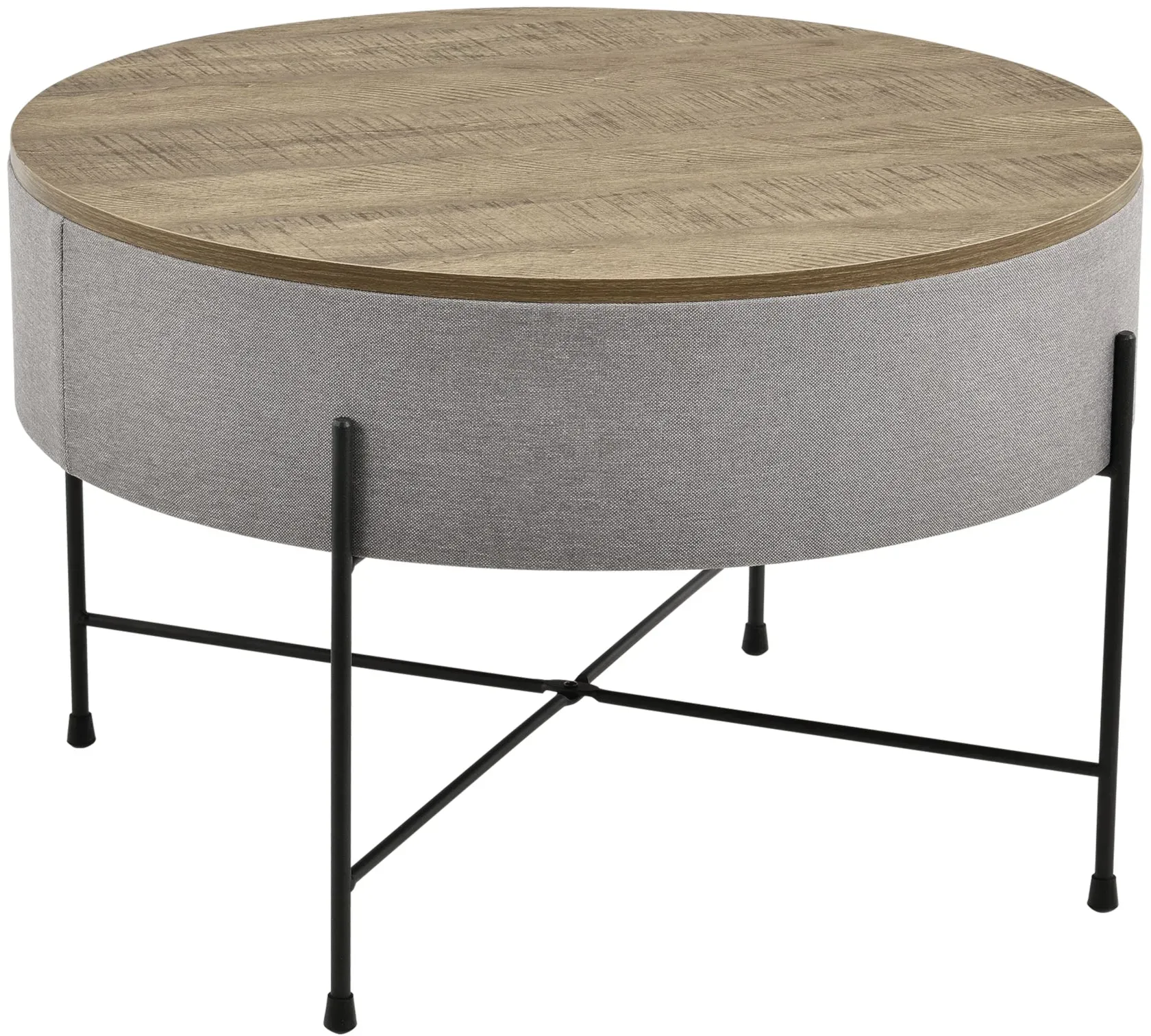 Couchtisch Tauranga Rund Wallnussoptik/Grau en.casa
