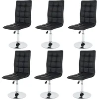 Mendler 6er-Set Esszimmerstuhl HWC-C41, Stuhl Küchenstuhl, höhenverstellbar drehbar, Kunstleder