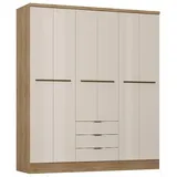 vente-unique Kleiderschrank Peroli 180 x 206 x 46,5 cm Beige/Holzfarben