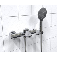 EISL CLT023ACR CLAUDIO Thermostat Badewannenarmatur inkl. Handbrause und Halter, Wasserhahn für die Badewanne mit Verbrühschutz, Wannenthermostat Badarmatur mit Mischbatterie in Chrom