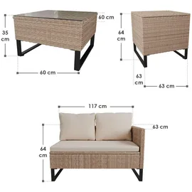 Juskys Santorini Loungeset creme/sand