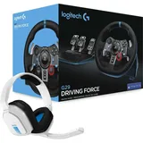 Logitech G29 Driving Force, USB inkl. Astro A10 Headset weiß (PS5/PS4/PS3) (991-000486)