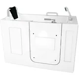 AcquaVapore Badewanne Sitzbadewanne Senioren Wanne mit Tür S07-TH-B-L 140x76cm, (1-tlg), mit Ablaufgarnitur weiß