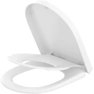 yeaupe pro Toilettendeckel mit Kindersitz D Form, Klodeckel mit Kindereinsatz,Toilettensitz Kinder mit Quick-Release-Funktion, Toilettensitz mit Kindersitz integriert inkl. Installationsschablone