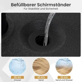 Costway Schirmständer Kunststoff 26 Liter Schwarz