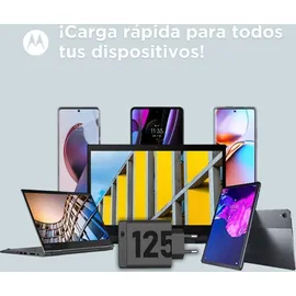 Motorola TurboPower 125W GaN USB-A w/ 1m USB-C, Black