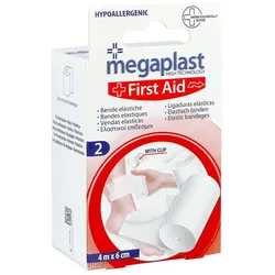 Elastische Binde 6 cmx4 m mit Klemme megaplast