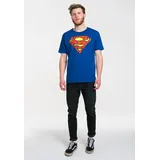 LOGOSHIRT T-Shirt "Superman", Herren, Gr. 3XL, blau, 100% Baumwolle, bedruckt, normal, Rundhals, Shirts T-Shirt, mit coolem Frontprint