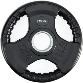 Trexo Gusseisengewicht mit Gummi TREXO 5 kg SCHWARZ 5kg