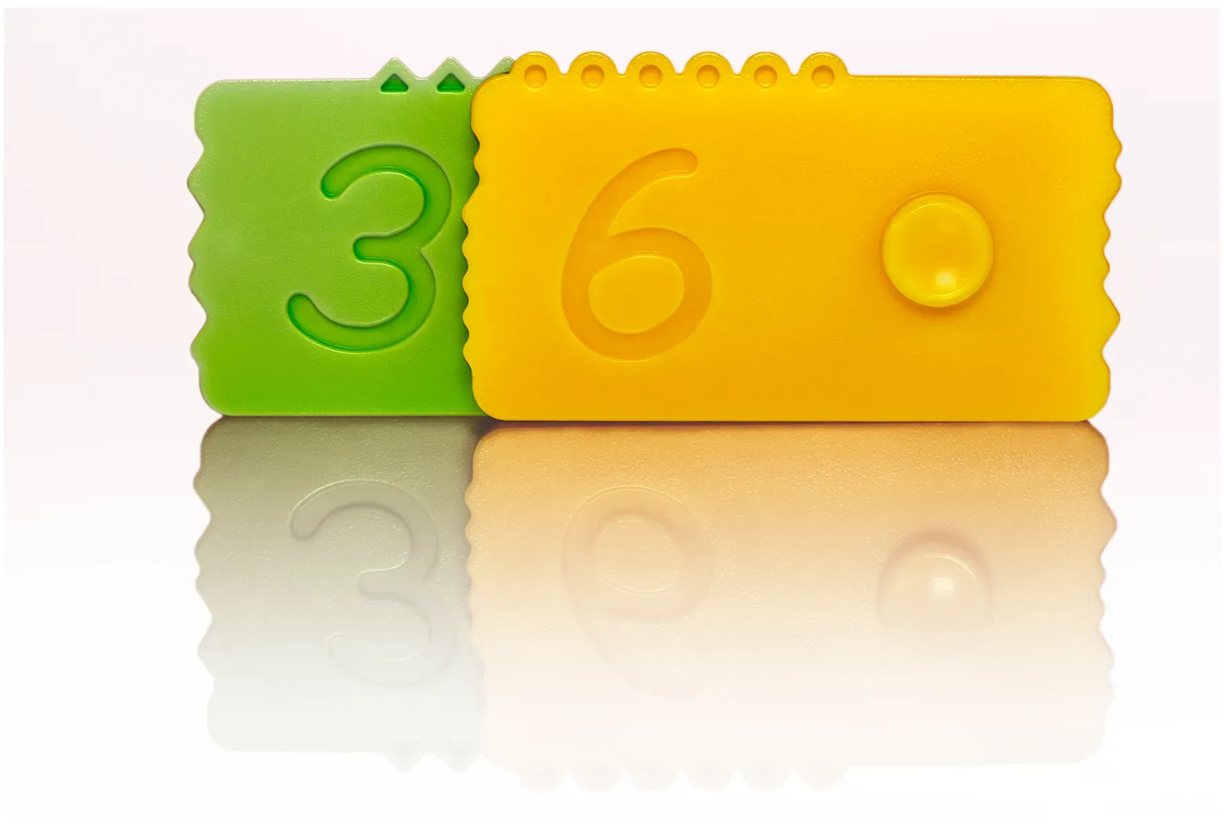 Mathematik Lernbausteine 27 Teile Gelb/Grün Kunststoff Klick-Mechanismus - newméro - Für Kinder 3-7 Jahre, Zählspielzeug