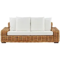 Beliani Gartensofa 3-tlg. Cremeweiß