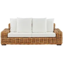 Beliani Gartensofa 3-tlg. Cremeweiß