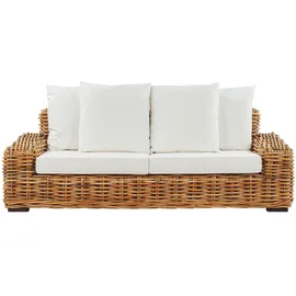 Beliani Gartensofa 3-tlg. Cremeweiß