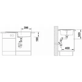 Blanco Metra XL 6 S Einbau vulkangrau + Excenterbetätigung