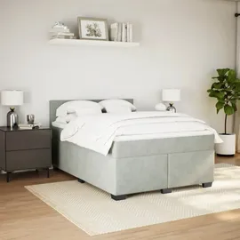 vidaXL Boxspringbett 160 x 200 cm Hellgrau