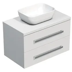 SAT Badezimmerschrank ohne Waschbecken Cube Way 80x53x46 cm weißer Glanz Glanz CUBE46803BI45