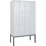 C+P Z-Spind Classic PLUS, Gestell, 8 Fächer, 2120x1200x500mm, 7035/7035 Verschluss Zylinderschloss