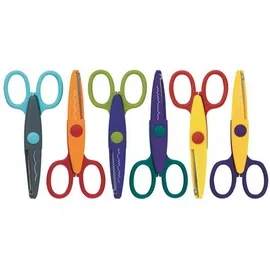 Stylex Schreibwaren Haushaltsschere 6 Bastelscheren Schere verschiedene Schnittmuster