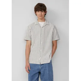QS Resort Fit: Hemd mit Strukturstreifen - creme - M