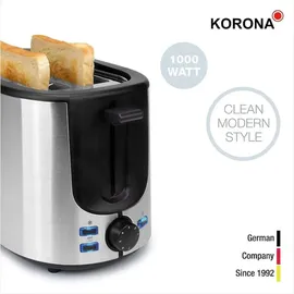 KORONA Toaster 21255 Edelstahl 1000W - Schwarz