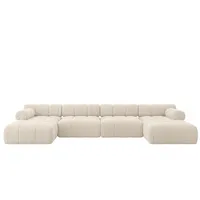 altdecor Wohnlandschaft modulares Sofa Tesso-U2 - 380x160x70 cm Beige Cord