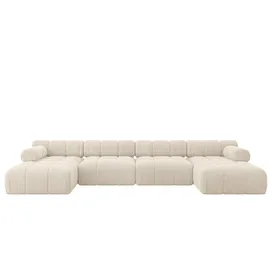 altdecor Wohnlandschaft modulares Sofa Tesso-U2 - 380x160x70 cm Beige Cord