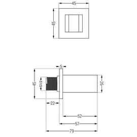 Mexen Cube Duschhalter, schwarz - 79350-70