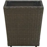 vidaXL Beistelltisch Braun 41,5x41,5x44 cm Poly Rattan und Hartglas