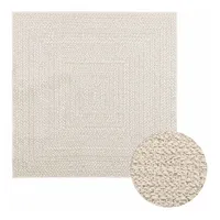 vidaXL Teppich ZIZUR Creme 120x120 cm Jute-Optik Indoor und Outdoor