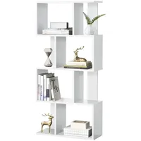 [en.casa] Bücherregal Brattahlid 130 x 60 x 24 cm Weiß