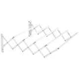 Wäscheständer – Ausziehbarer Wandwäscheständer – Handtuchhalter fürs Badezimmer – Multifunktionale Wäscheleine – 63,5 x 60 x 20 cm ... - Weiß