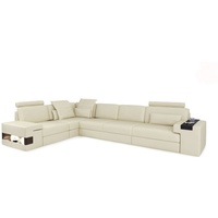JVmoebel Ecksofa, Ledersofa Sofa Modernes Polster Leder Design Ecksofa Couch Textil beige