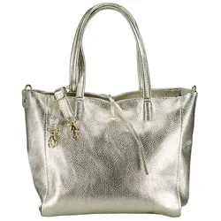Hausfelder Manufaktur Handtasche Metallic Gold Damen 