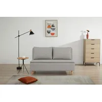 OTTO home 2-Sitzer AINSLEY 140 cm - verstellbare Rückenlehne, wandelbar zum Gästebett, Relaxsofa, Webstoff u. Cord-Bezug grau