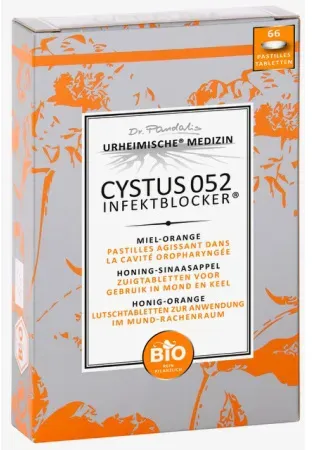 Dr. Pandalis Cystus 052 Infektionsblock Honig-Orange Halspastillen Bio 66 Stück
