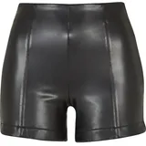 URBAN CLASSICS Synthetic Leather Kurze Hose Black 4XL