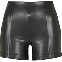 URBAN CLASSICS Synthetic Leather Kurze Hose Black 4XL